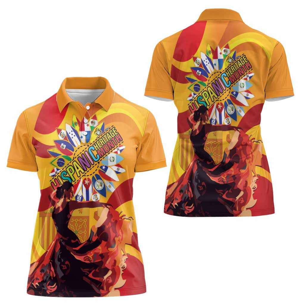 Hispanic Heritage Month Women Polo Shirt Espana Flamenco - Wonder Print Shop