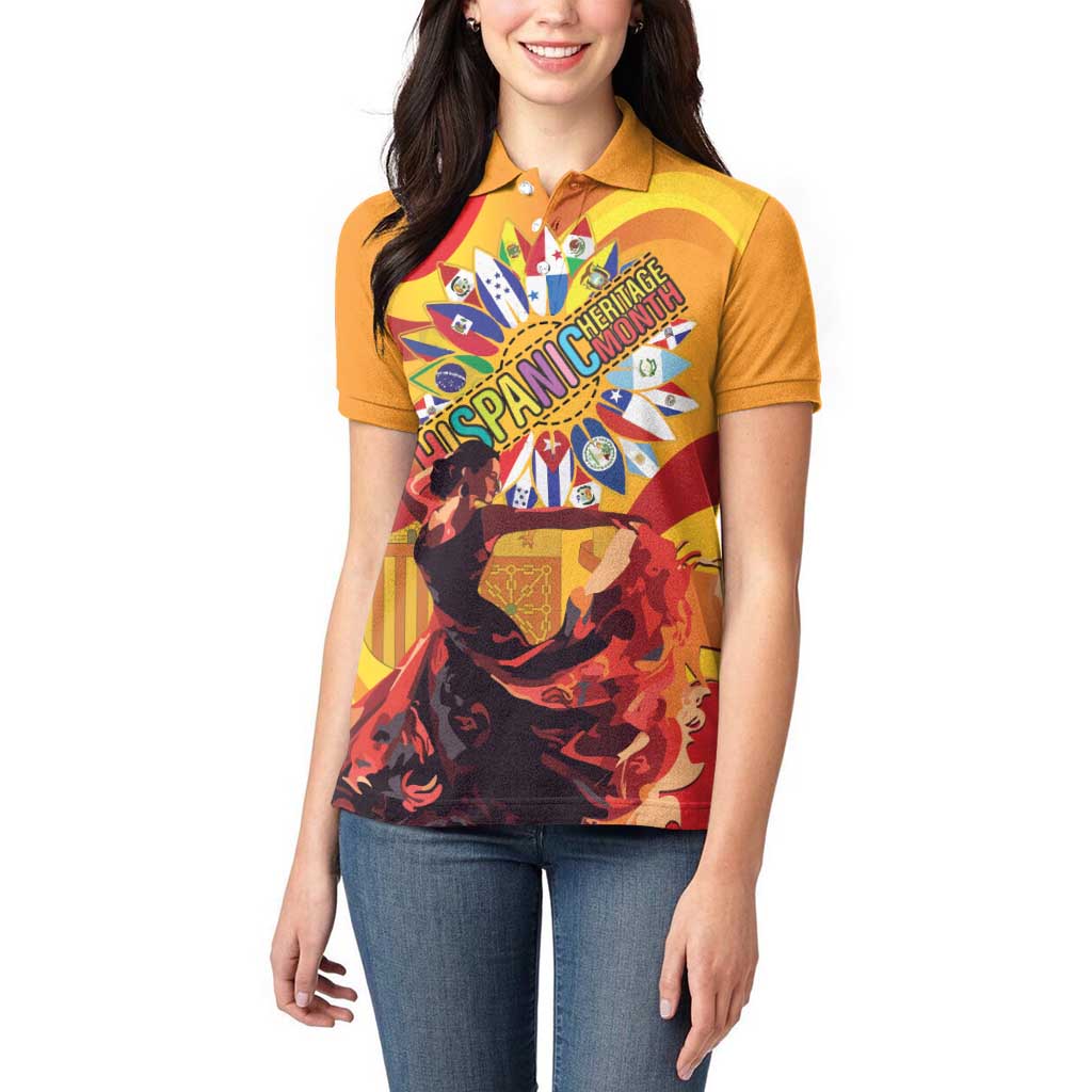 Hispanic Heritage Month Women Polo Shirt Espana Flamenco - Wonder Print Shop