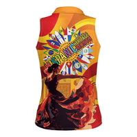 Hispanic Heritage Month Women Sleeveless Polo Shirt Espana Flamenco - Wonder Print Shop