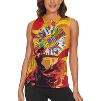Hispanic Heritage Month Women Sleeveless Polo Shirt Espana Flamenco - Wonder Print Shop