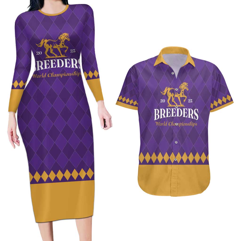 Personalized Breeders Horse Racing 2025 Couples Matching Long Sleeve Bodycon Dress and Hawaiian Shirt Del Mar Awaits - Wonder Print Shop