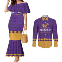 Personalized Breeders Horse Racing 2025 Couples Matching Mermaid Dress and Long Sleeve Button Shirt Del Mar Awaits - Wonder Print Shop