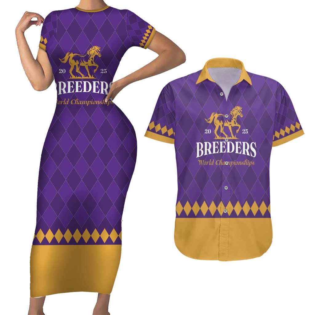 Personalized Breeders Horse Racing 2025 Couples Matching Short Sleeve Bodycon Dress and Hawaiian Shirt Del Mar Awaits - Wonder Print Shop