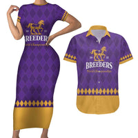 Personalized Breeders Horse Racing 2025 Couples Matching Short Sleeve Bodycon Dress and Hawaiian Shirt Del Mar Awaits - Wonder Print Shop