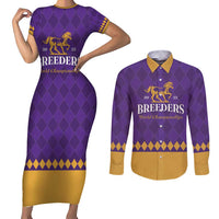 Personalized Breeders Horse Racing 2025 Couples Matching Short Sleeve Bodycon Dress and Long Sleeve Button Shirt Del Mar Awaits - Wonder Print Shop