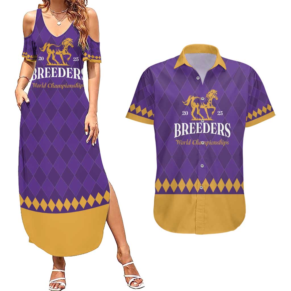 Personalized Breeders Horse Racing 2025 Couples Matching Summer Maxi Dress and Hawaiian Shirt Del Mar Awaits - Wonder Print Shop