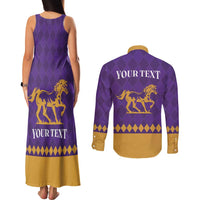 Personalized Breeders Horse Racing 2025 Couples Matching Tank Maxi Dress and Long Sleeve Button Shirt Del Mar Awaits - Wonder Print Shop