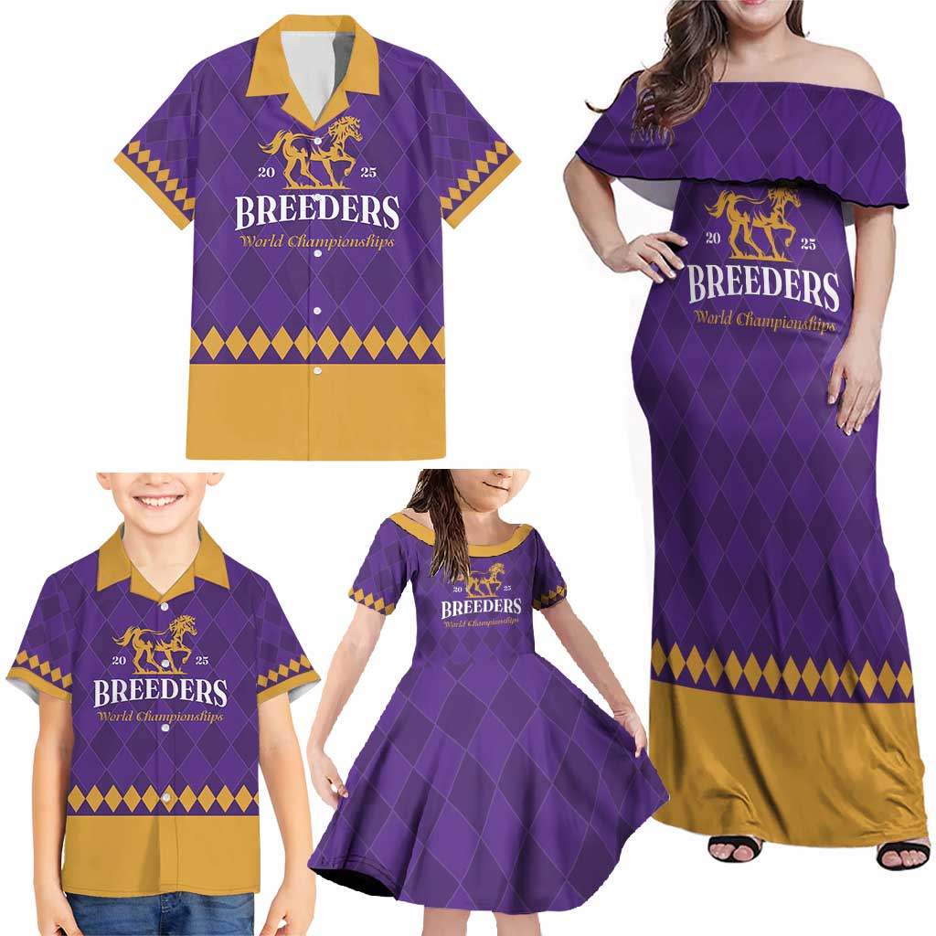Personalized Breeders Horse Racing 2025 Family Matching Off Shoulder Maxi Dress and Hawaiian Shirt Del Mar Awaits - Wonder Print Shop