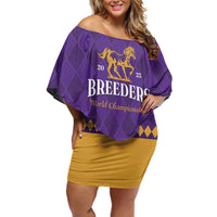 Personalized Breeders Horse Racing 2025 Family Matching Off Shoulder Short Dress and Hawaiian Shirt Del Mar Awaits - Wonder Print Shop