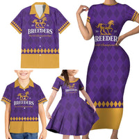 Personalized Breeders Horse Racing 2025 Family Matching Short Sleeve Bodycon Dress and Hawaiian Shirt Del Mar Awaits - Wonder Print Shop