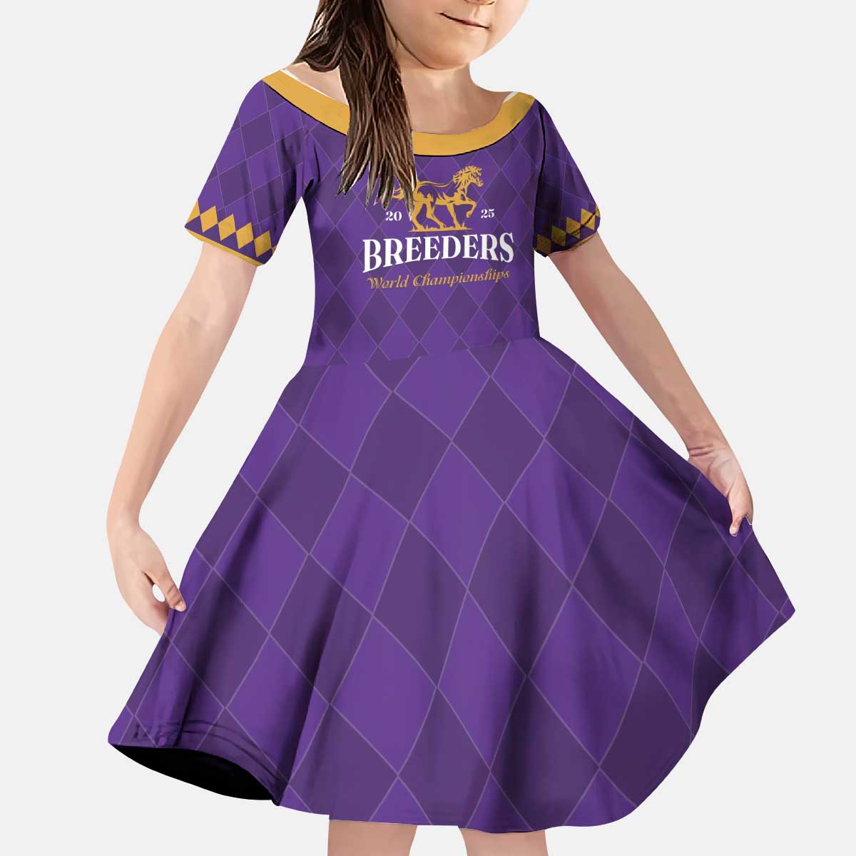 Personalized Breeders Horse Racing 2025 Kid Short Sleeve Dress Del Mar Awaits - Wonder Print Shop