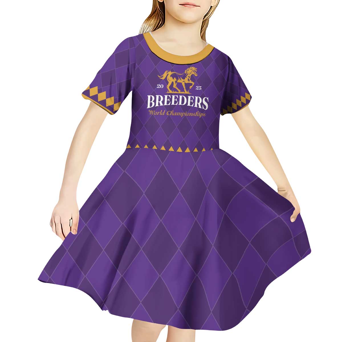 Personalized Breeders Horse Racing 2025 Kid Short Sleeve Dress Del Mar Awaits - Wonder Print Shop