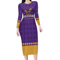 Personalized Breeders Horse Racing 2025 Long Sleeve Bodycon Dress Del Mar Awaits - Wonder Print Shop