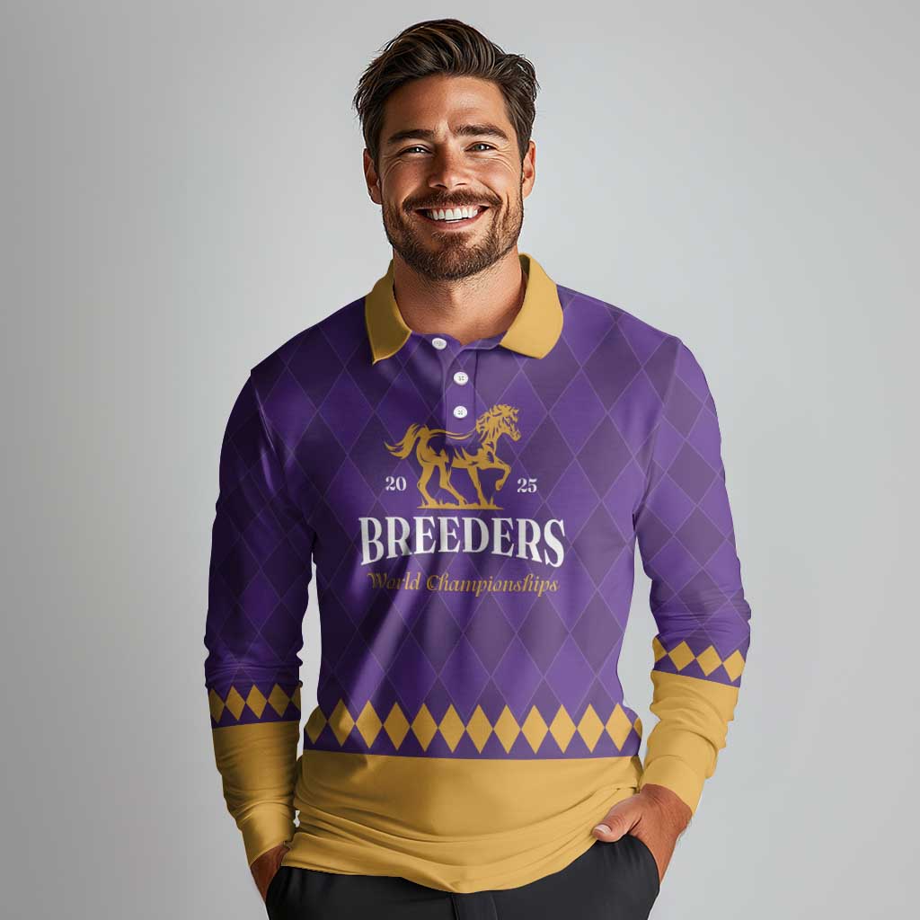 Personalized Breeders Horse Racing 2025 Long Sleeve Polo Shirt Del Mar Awaits - Wonder Print Shop