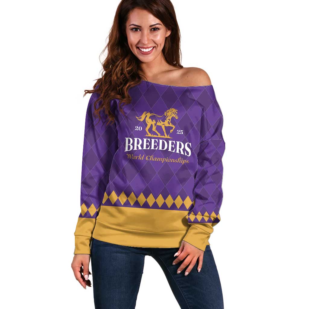 Personalized Breeders Horse Racing 2025 Off Shoulder Sweater Del Mar Awaits - Wonder Print Shop
