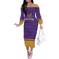 Personalized Breeders Horse Racing 2025 Off The Shoulder Long Sleeve Dress Del Mar Awaits - Wonder Print Shop
