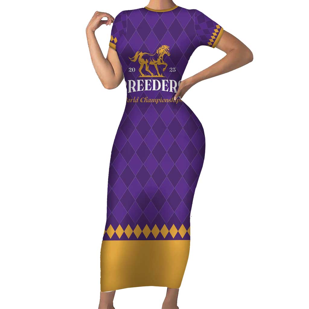 Personalized Breeders Horse Racing 2025 Short Sleeve Bodycon Dress Del Mar Awaits - Wonder Print Shop
