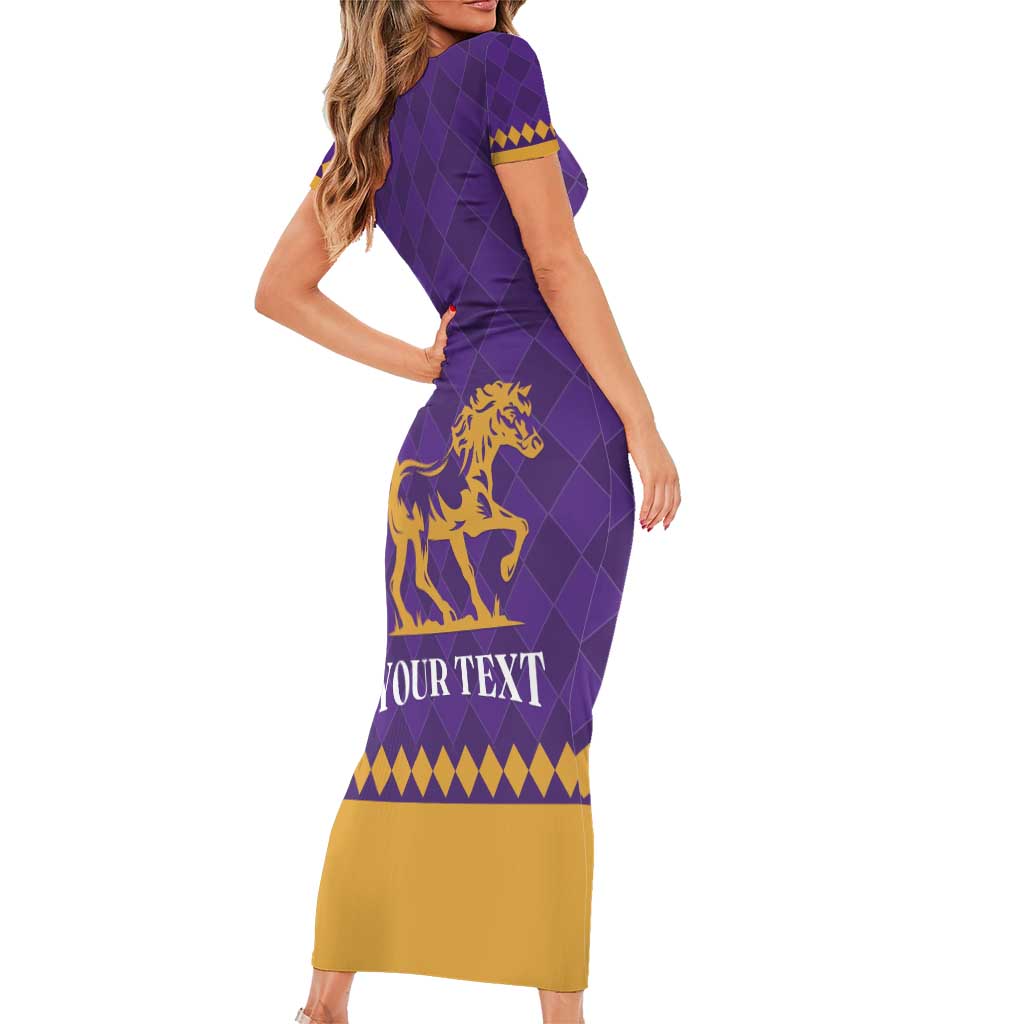 Personalized Breeders Horse Racing 2025 Short Sleeve Bodycon Dress Del Mar Awaits - Wonder Print Shop