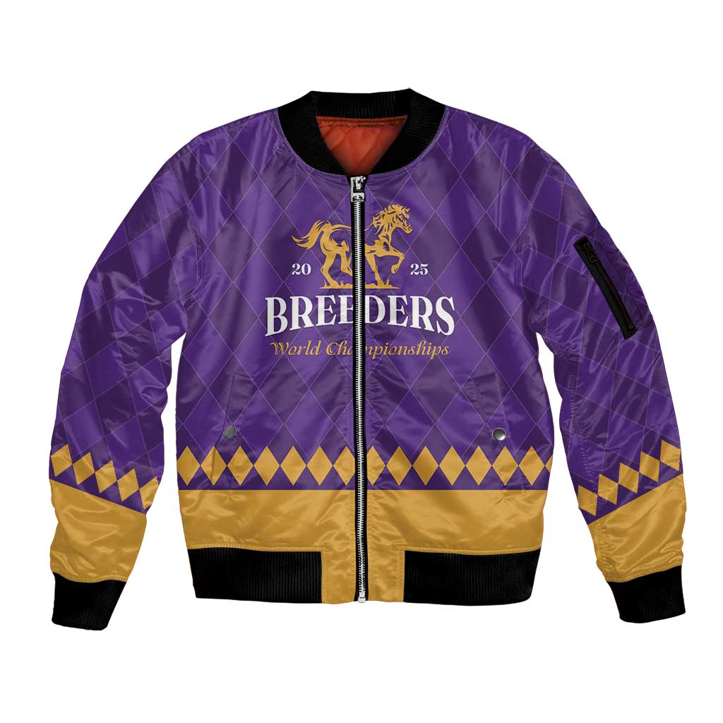 Personalized Breeders Horse Racing 2025 Sleeve Zip Bomber Jacket Del Mar Awaits - Wonder Print Shop