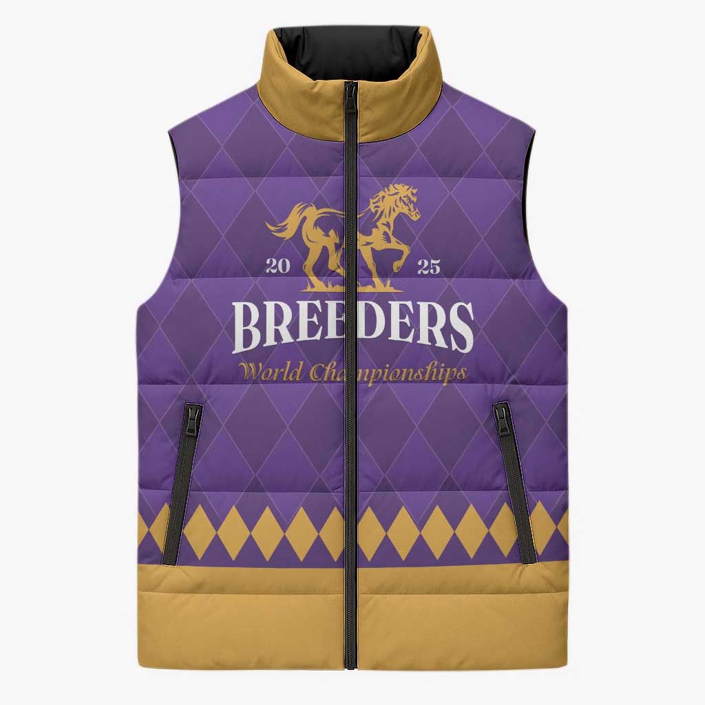 Personalized Breeders Horse Racing 2025 Sleeveless Puffer Jacket Del Mar Awaits - Wonder Print Shop