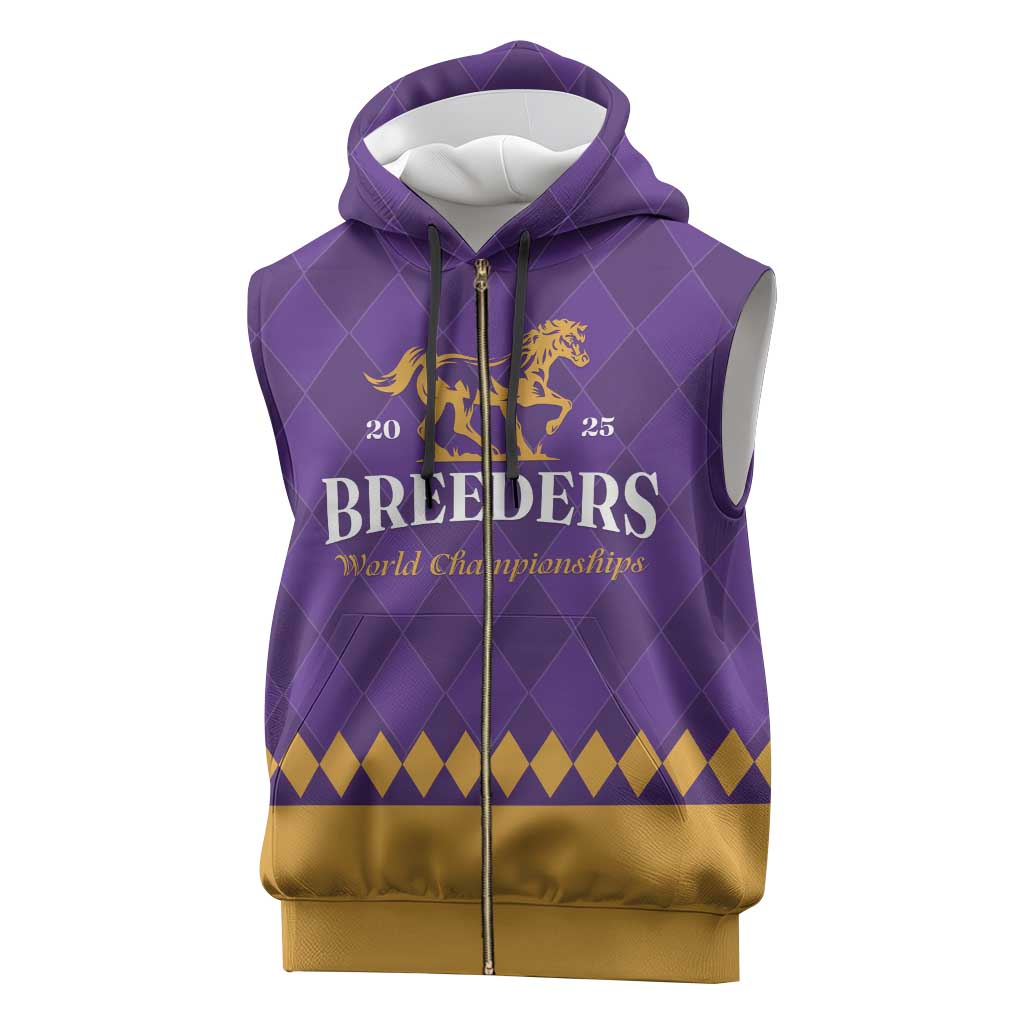 Personalized Breeders Horse Racing 2025 Sleeveless Zip Hoodie Del Mar Awaits - Wonder Print Shop