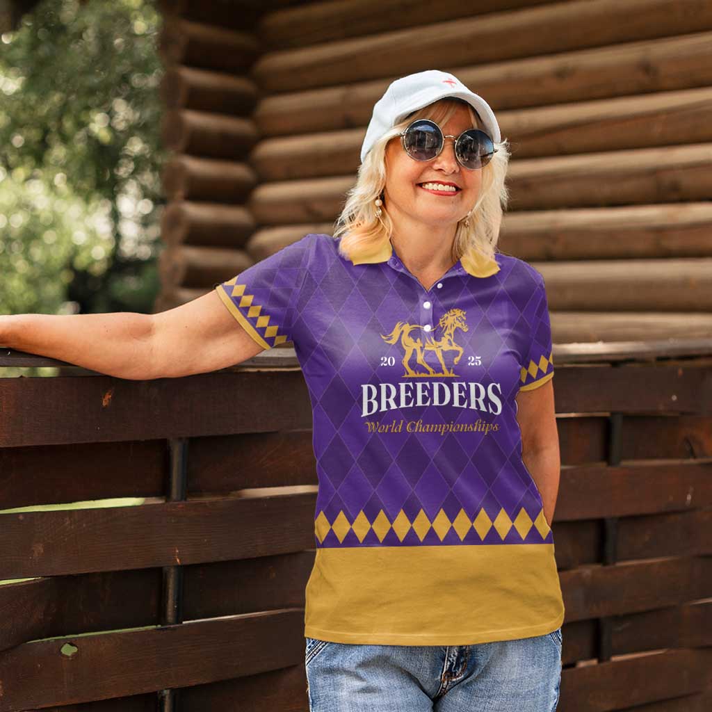 Personalized Breeders Horse Racing 2025 Women Polo Shirt Del Mar Awaits - Wonder Print Shop