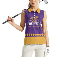 Personalized Breeders Horse Racing 2025 Women Sleeveless Polo Shirt Del Mar Awaits - Wonder Print Shop
