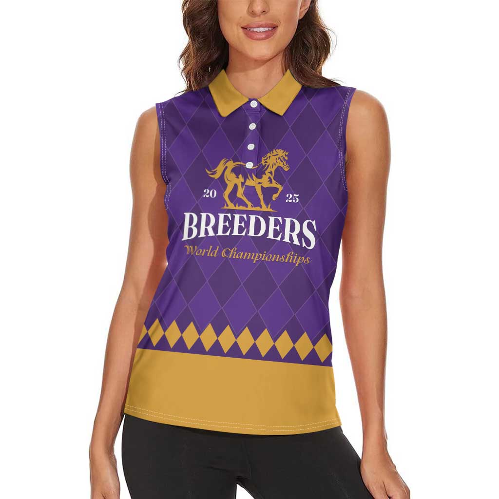 Personalized Breeders Horse Racing 2025 Women Sleeveless Polo Shirt Del Mar Awaits - Wonder Print Shop