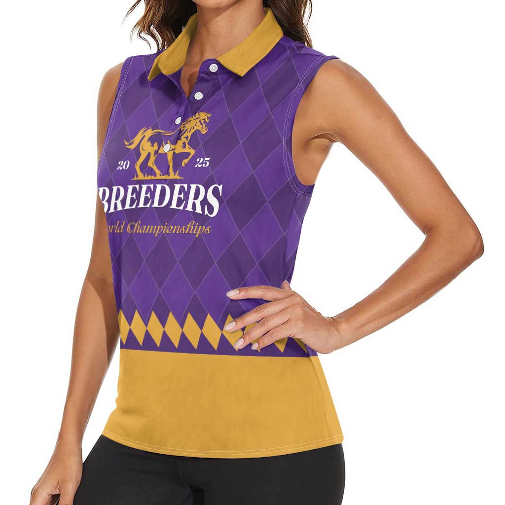 Personalized Breeders Horse Racing 2025 Women Sleeveless Polo Shirt Del Mar Awaits - Wonder Print Shop