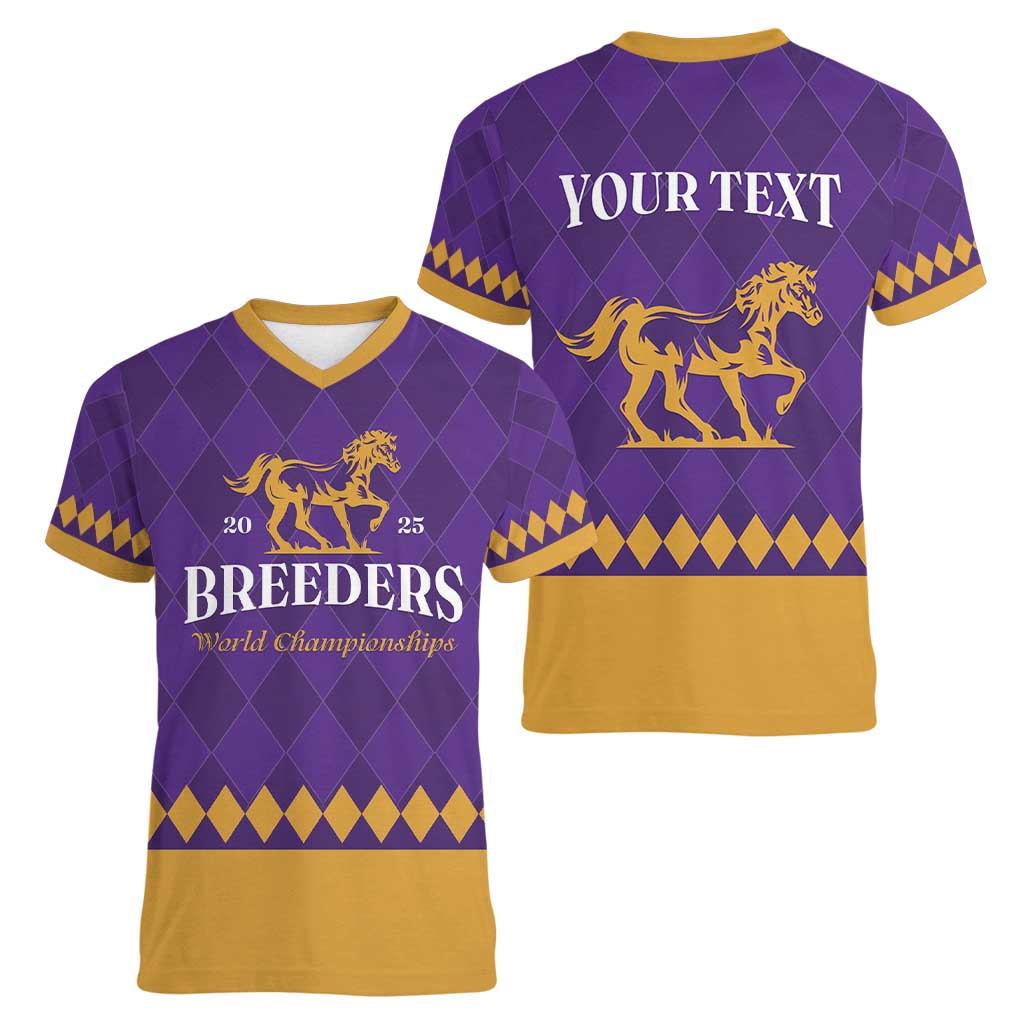 Personalized Breeders Horse Racing 2025 Women V-Neck T-Shirt Del Mar Awaits - Wonder Print Shop