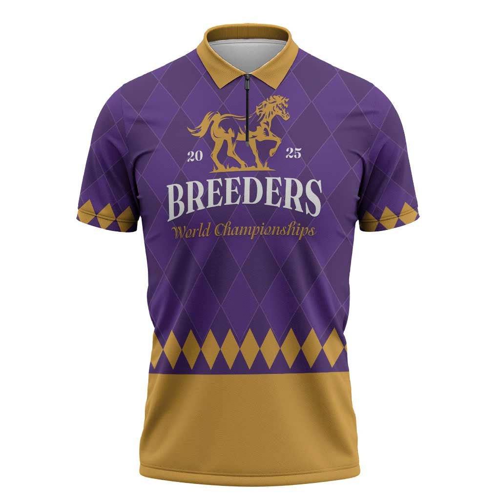 Personalized Breeders Horse Racing 2025 Zipper Polo Shirt Del Mar Awaits - Wonder Print Shop