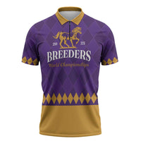 Personalized Breeders Horse Racing 2025 Zipper Polo Shirt Del Mar Awaits - Wonder Print Shop