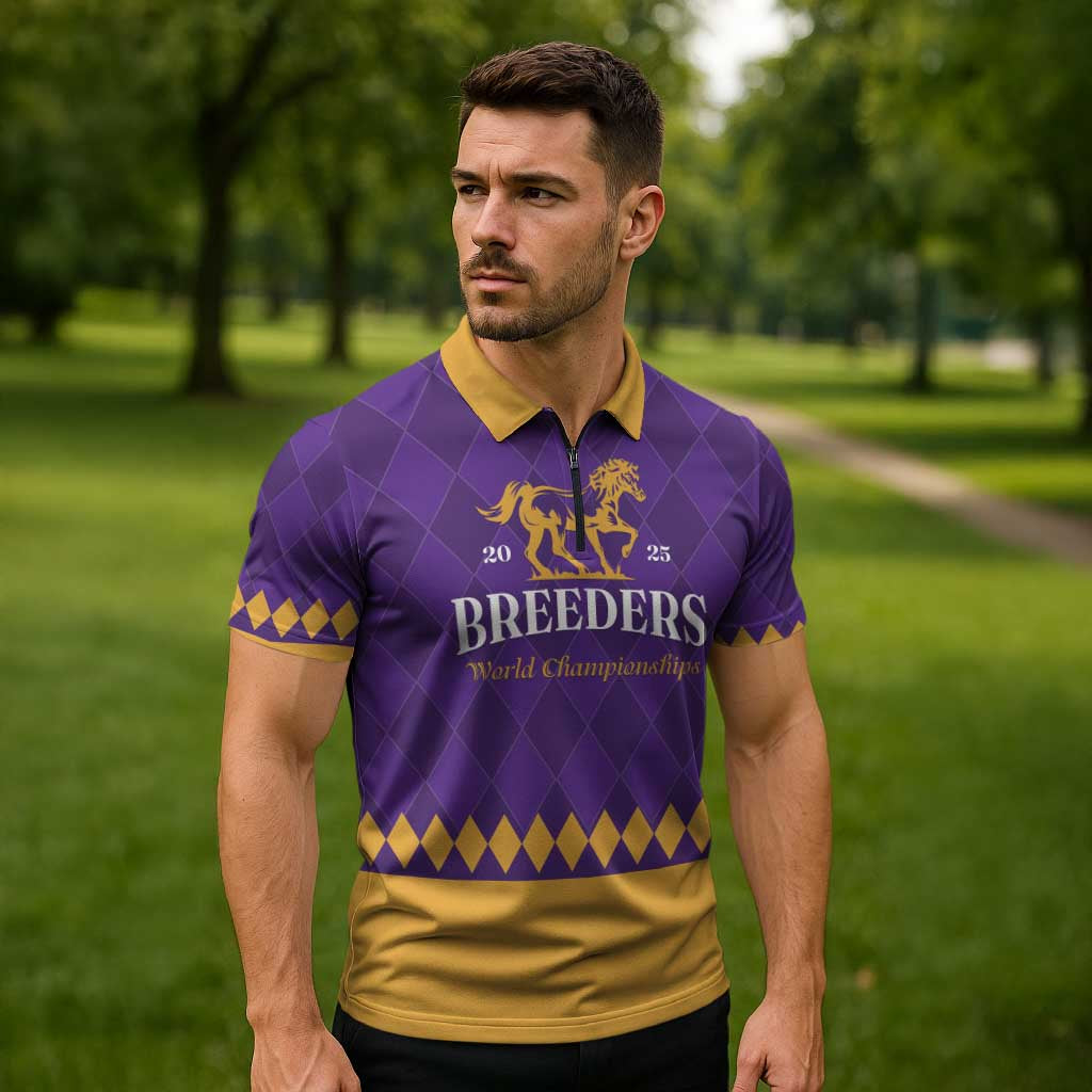 Personalized Breeders Horse Racing 2025 Zipper Polo Shirt Del Mar Awaits - Wonder Print Shop