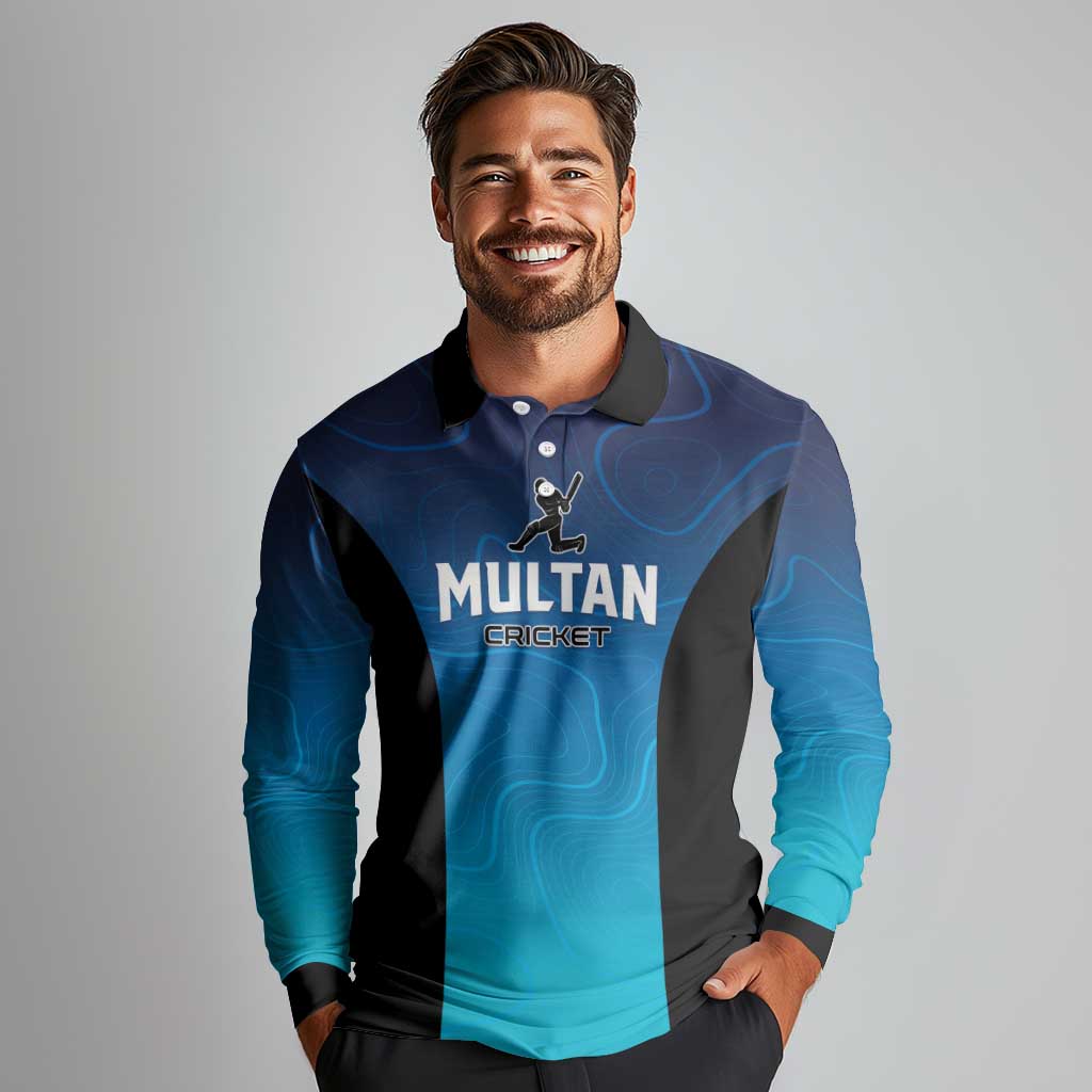 Custom Multan Cricket Long Sleeve Polo Shirt Sultan Dreams Do Come True - Wonder Print Shop
