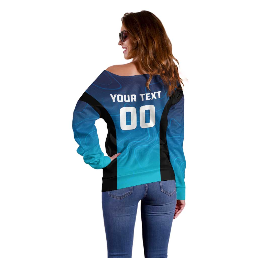 Custom Multan Cricket Off Shoulder Sweater Sultan Dreams Do Come True - Wonder Print Shop