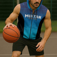 Custom Multan Cricket Sleeveless Zip Hoodie Sultan Dreams Do Come True - Wonder Print Shop