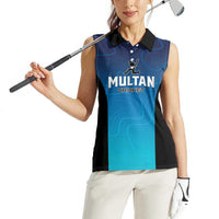 Custom Multan Cricket Women Sleeveless Polo Shirt Sultan Dreams Do Come True - Wonder Print Shop