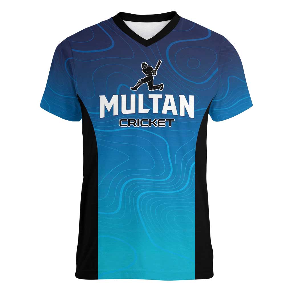 Custom Multan Cricket Women V-Neck T-Shirt Sultan Dreams Do Come True - Wonder Print Shop