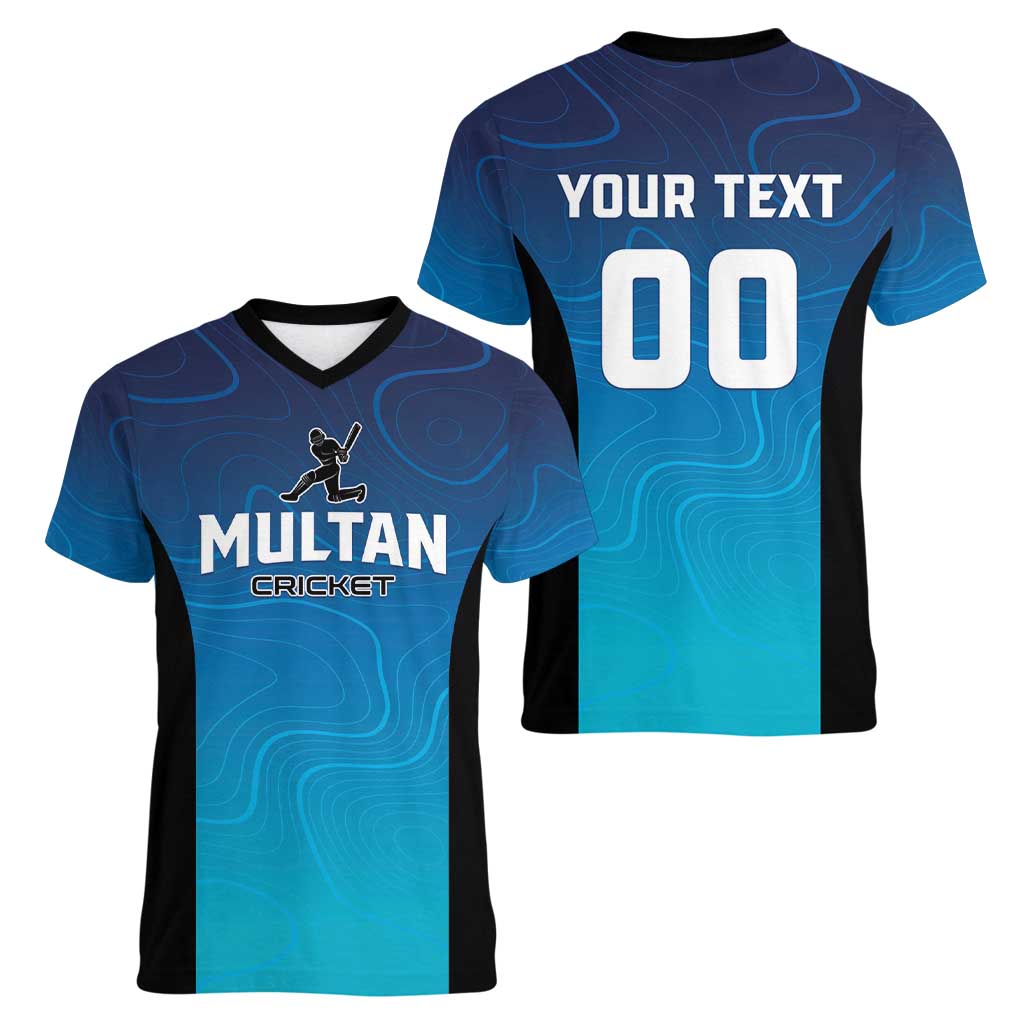 Custom Multan Cricket Women V-Neck T-Shirt Sultan Dreams Do Come True - Wonder Print Shop