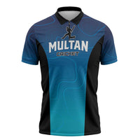Custom Multan Cricket Zipper Polo Shirt Sultan Dreams Do Come True - Wonder Print Shop