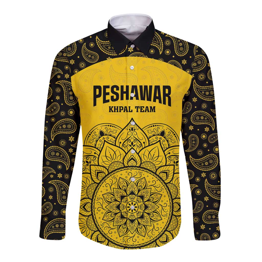 Custom Peshawar Cricket Long Sleeve Button Shirt Hum Zalmi Hum Peshawar - Wonder Print Shop