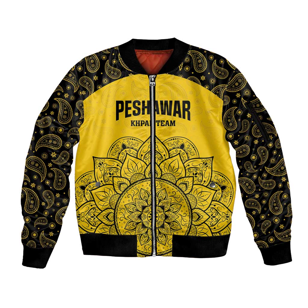 Custom Peshawar Cricket Sleeve Zip Bomber Jacket Hum Zalmi Hum Peshawar - Wonder Print Shop
