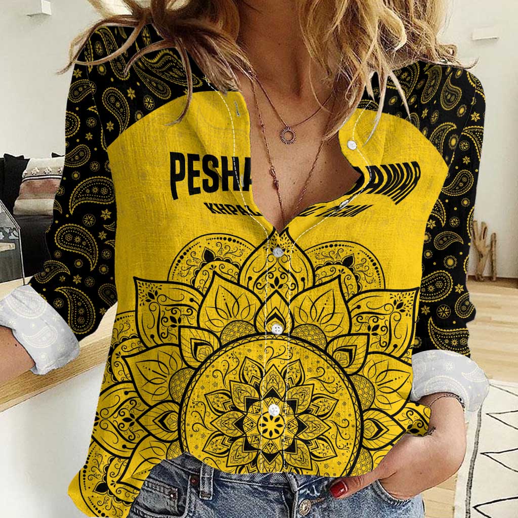 Custom Peshawar Cricket Women Casual Shirt Hum Zalmi Hum Peshawar - Wonder Print Shop
