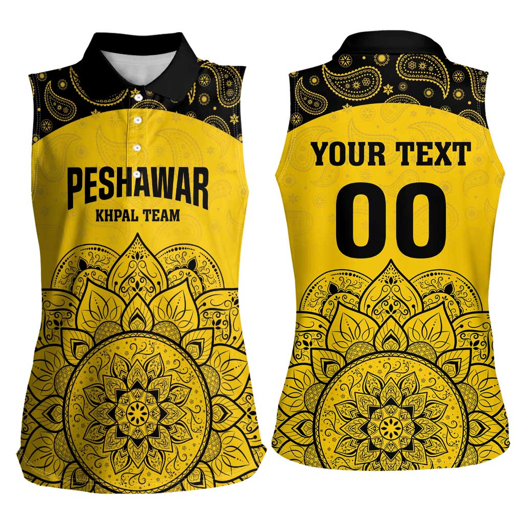 Custom Peshawar Cricket Women Sleeveless Polo Shirt Hum Zalmi Hum Peshawar - Wonder Print Shop