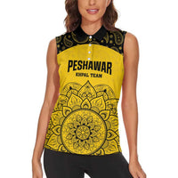 Custom Peshawar Cricket Women Sleeveless Polo Shirt Hum Zalmi Hum Peshawar - Wonder Print Shop