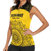 Custom Peshawar Cricket Women Sleeveless Polo Shirt Hum Zalmi Hum Peshawar - Wonder Print Shop