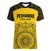 Custom Peshawar Cricket Women V-Neck T-Shirt Hum Zalmi Hum Peshawar - Wonder Print Shop