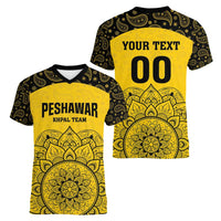 Custom Peshawar Cricket Women V-Neck T-Shirt Hum Zalmi Hum Peshawar - Wonder Print Shop