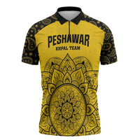 Custom Peshawar Cricket Zipper Polo Shirt Hum Zalmi Hum Peshawar - Wonder Print Shop