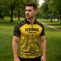 Custom Peshawar Cricket Zipper Polo Shirt Hum Zalmi Hum Peshawar - Wonder Print Shop